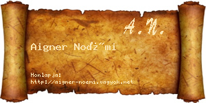 Aigner Noémi névjegykártya